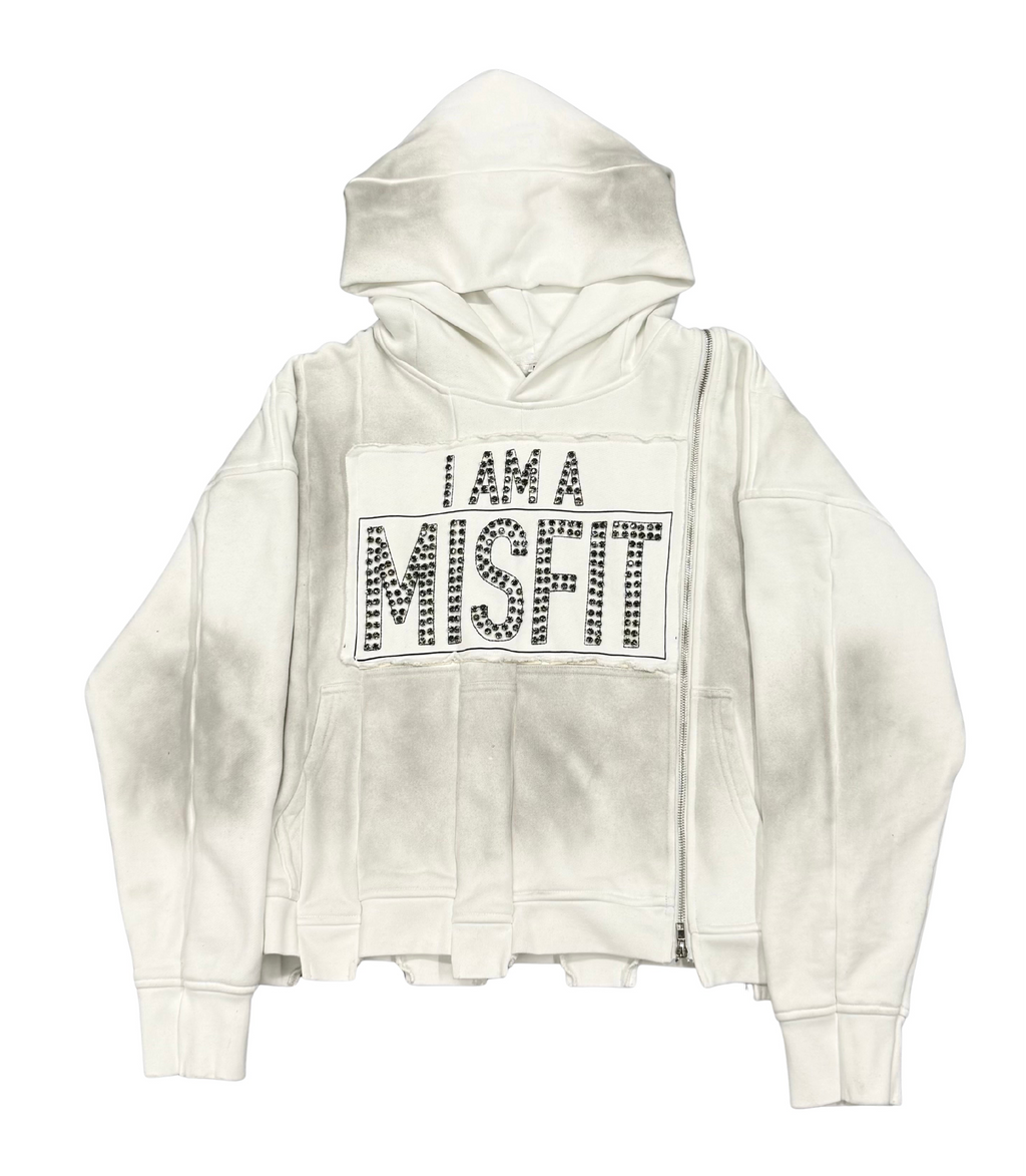 Worn Gem Note Side Zip